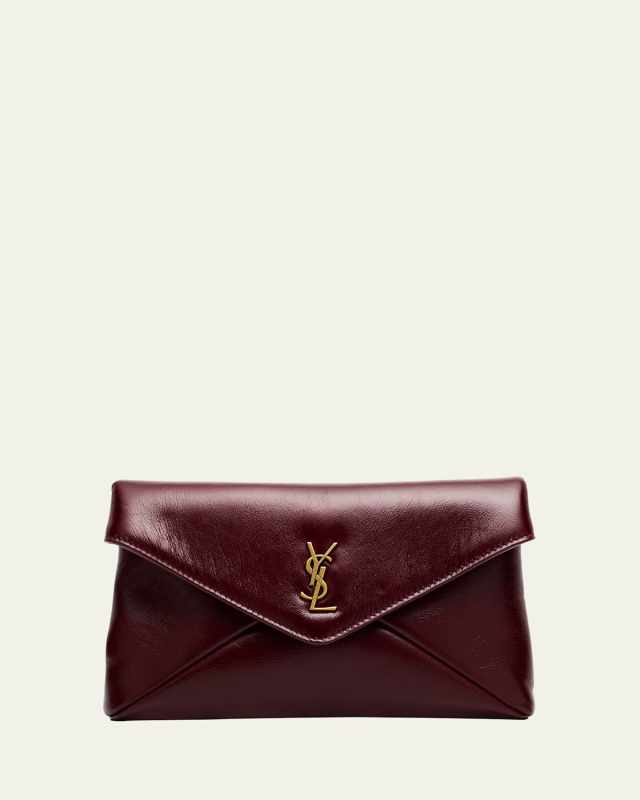 Small YSL Pouch Bag in Shiny Calfskin Leather
